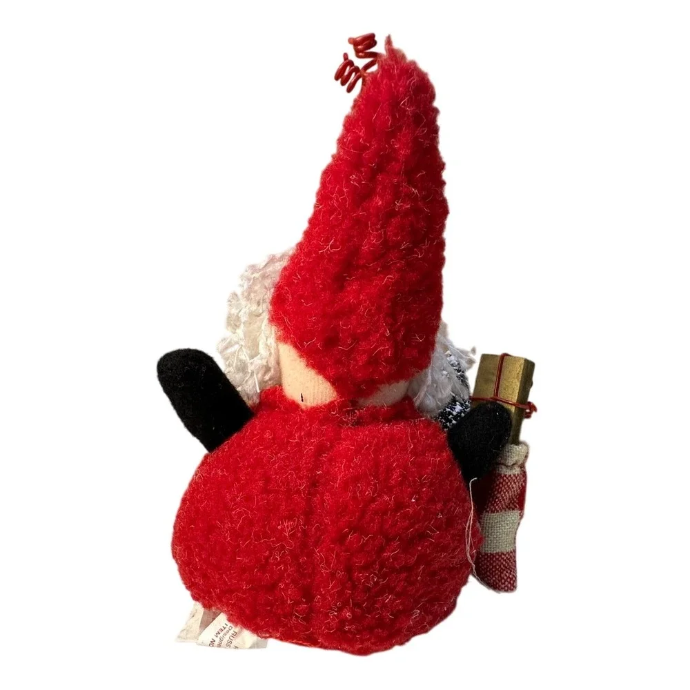 Russ Berrie Handmade Santa Ornament Red Felt Sack‎ Tree Snowflake Star